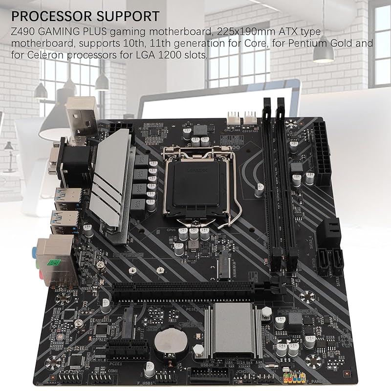 USB 3.2 Gen1 gaming motherboard, Z490 GAMING PLUS Gaming motherboard LGA 1200 for slot 225x190mm ATX Core number with type motherboard 10 generation,