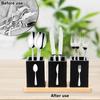Wooden Utensil Storage Holder Flatware Silverware Organizers with Tray Home Kitchen Countertop Spoon Fork knife Holder