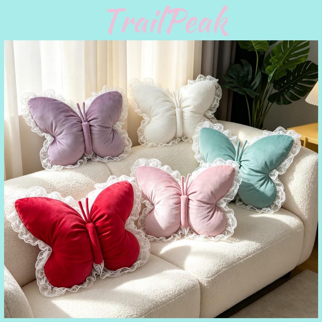 Modern Lace Butterfly Decorative Cushion With Pp Cotton For Bedroom And Office