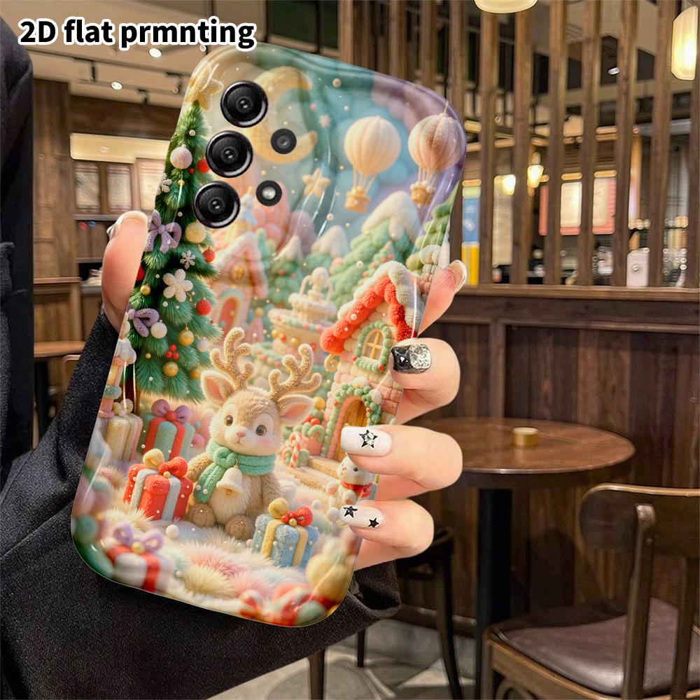 Phone Case: 2D flat, fits Samsung Galaxy A34 A35 M05 M06 S20 S22 S21 FE Plus 5G protective case, Moose Town, perfect Christmas and Halloween holiday g