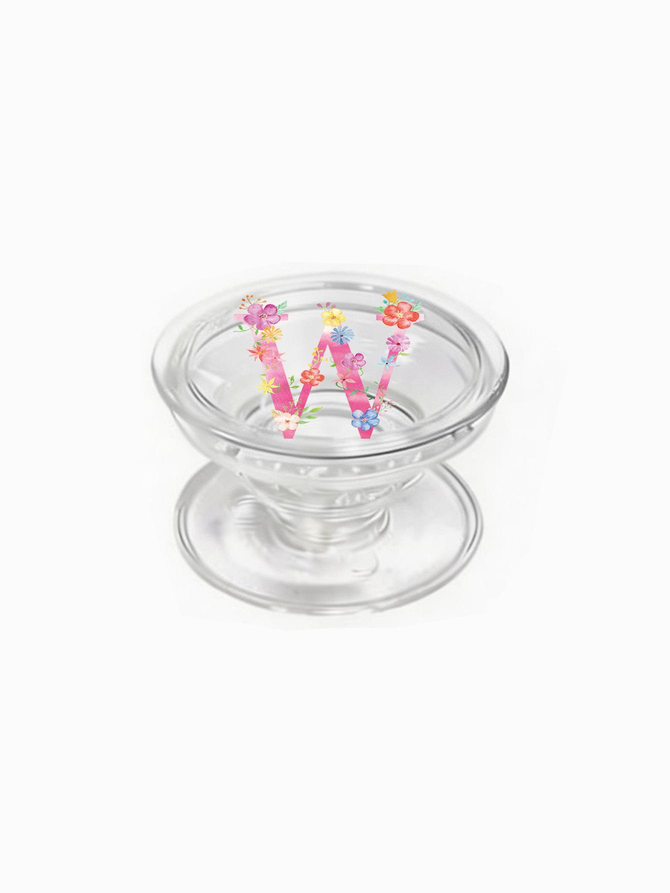 Feng Shui Floral Letter Phone Airbag Holder - Retractable Transparent Stand
