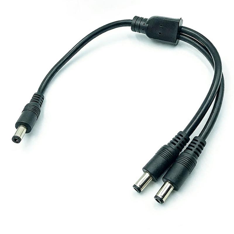 1PC DC 5.5mm*2.1mm 1 To 2 Connector Male To Female Plug DC Power Splitter Cable CCTV LED Strip Light Power Supply Adapter 18AWG