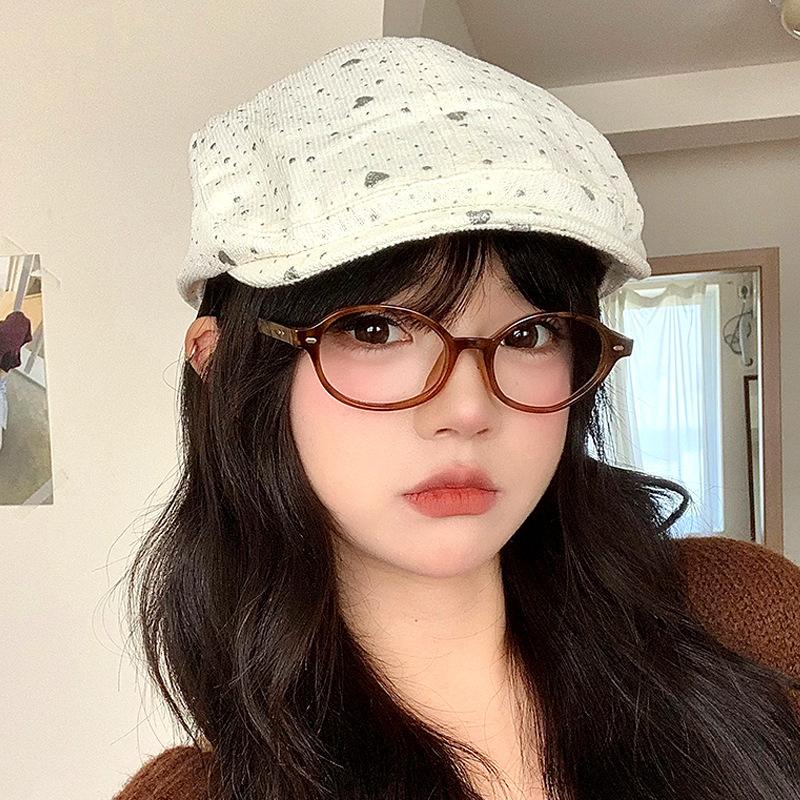 

Ранняя осень Шляпа Женская Милая Любовь Кепка Вперед Универсальная Премиальное Чувство Берет Показывает Лицо Маленькая Литературная Кепка Газетчика One Size