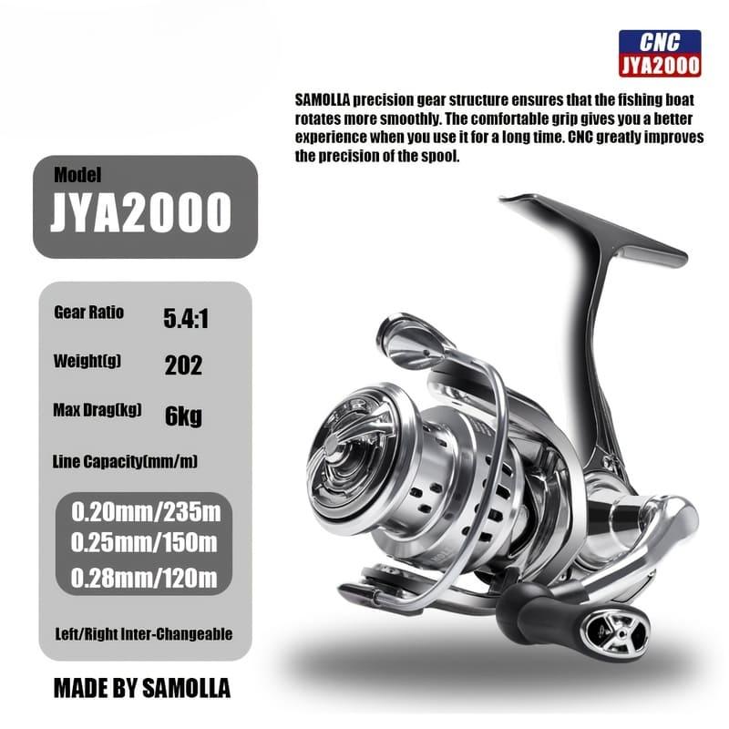New Electroplated One-Way Seamless Spinning Reel CNC Spool Full Metal Swinging Lightweight Long Distance Fishing Reel with 6+1 Roller Bearings