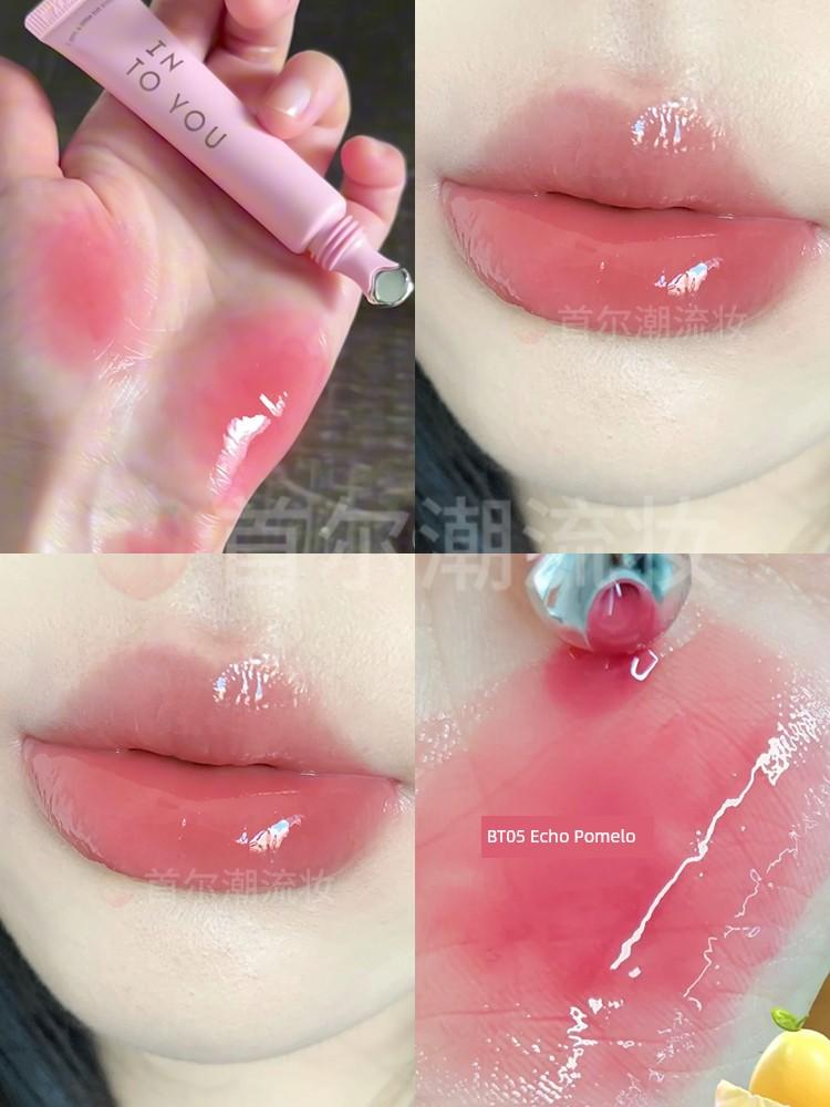 Official Genuine Product! Intoyou Lip Gloss Tube Bt02 Future Apricot Lip Essence Transparent with Fine Shimmer 05 Genuine Product