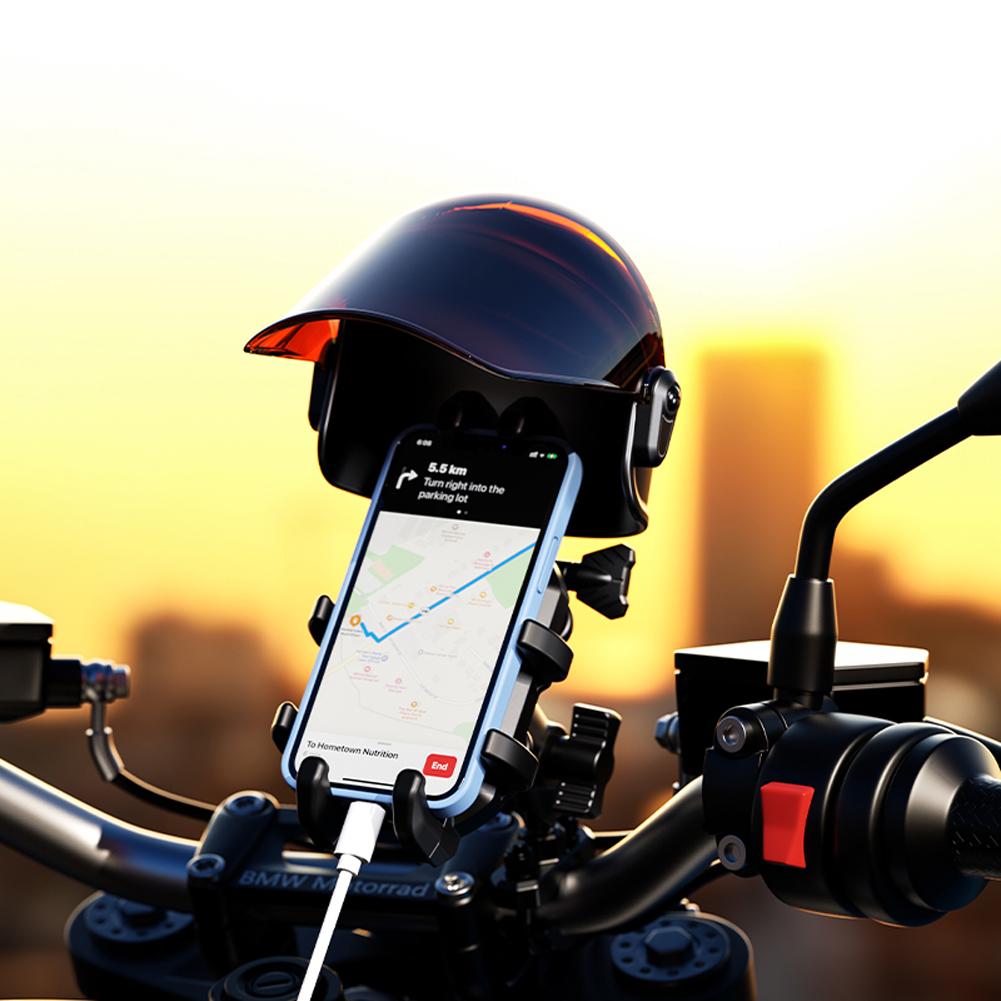 Motorcycle Small Helmet Rider Sunshade Mini Cell Phone Holder Hat Motorcycle Mobile Phone Helmets Mobile Phone Helmet Umbrella