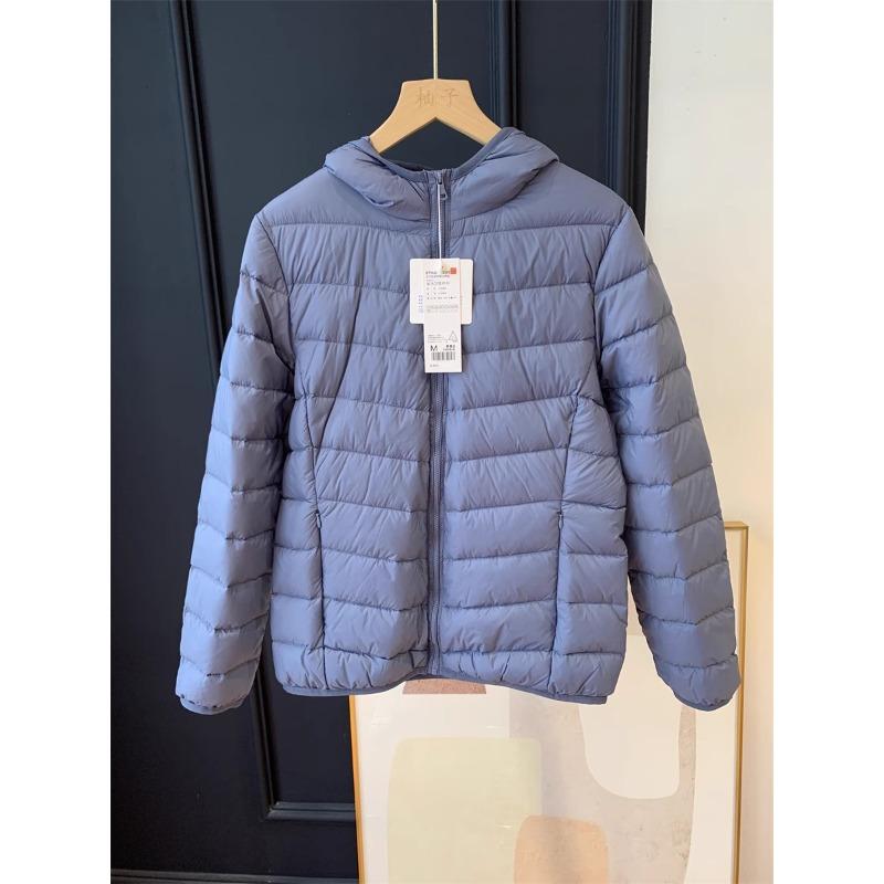 White duck down women's hooded soft, comfortable and warm, fashionable and light down jacket, winter
