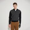 SUPERIOR Men'S Plaid Half-Zip Sweater Black (Im0Erd30339)