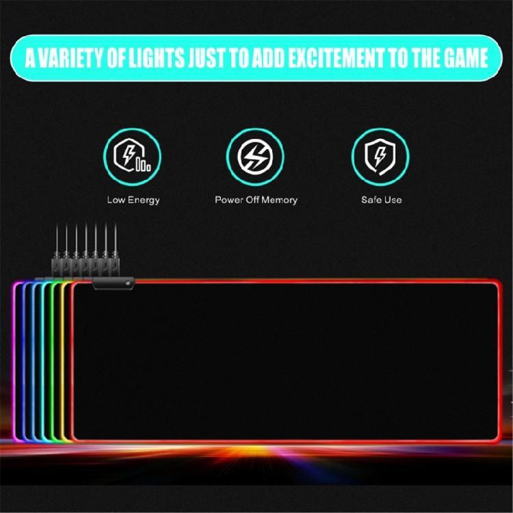 LED Gaming Mouse Pad Large Glowing LED Mousepad Antislip Rubber Base Computer Keyboard Desk Mouse Mat for Gaming