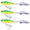 3pcs Artificial Fishing Lures Sequins Rotating Aluminum Hard Bait for Fishing Long ShotBlack Green
