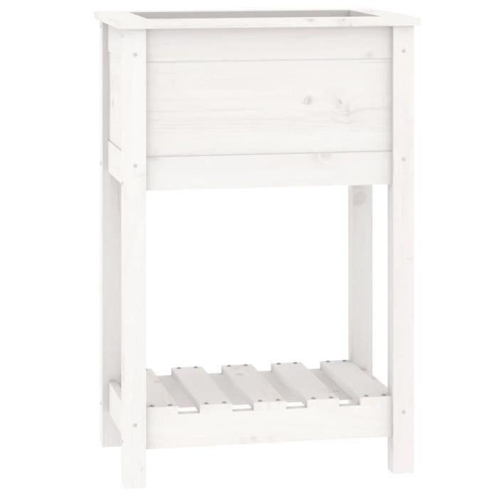 VidaXL Planter with Shelf White 54x34.5x81 Cm Solid Pine Wood 823753