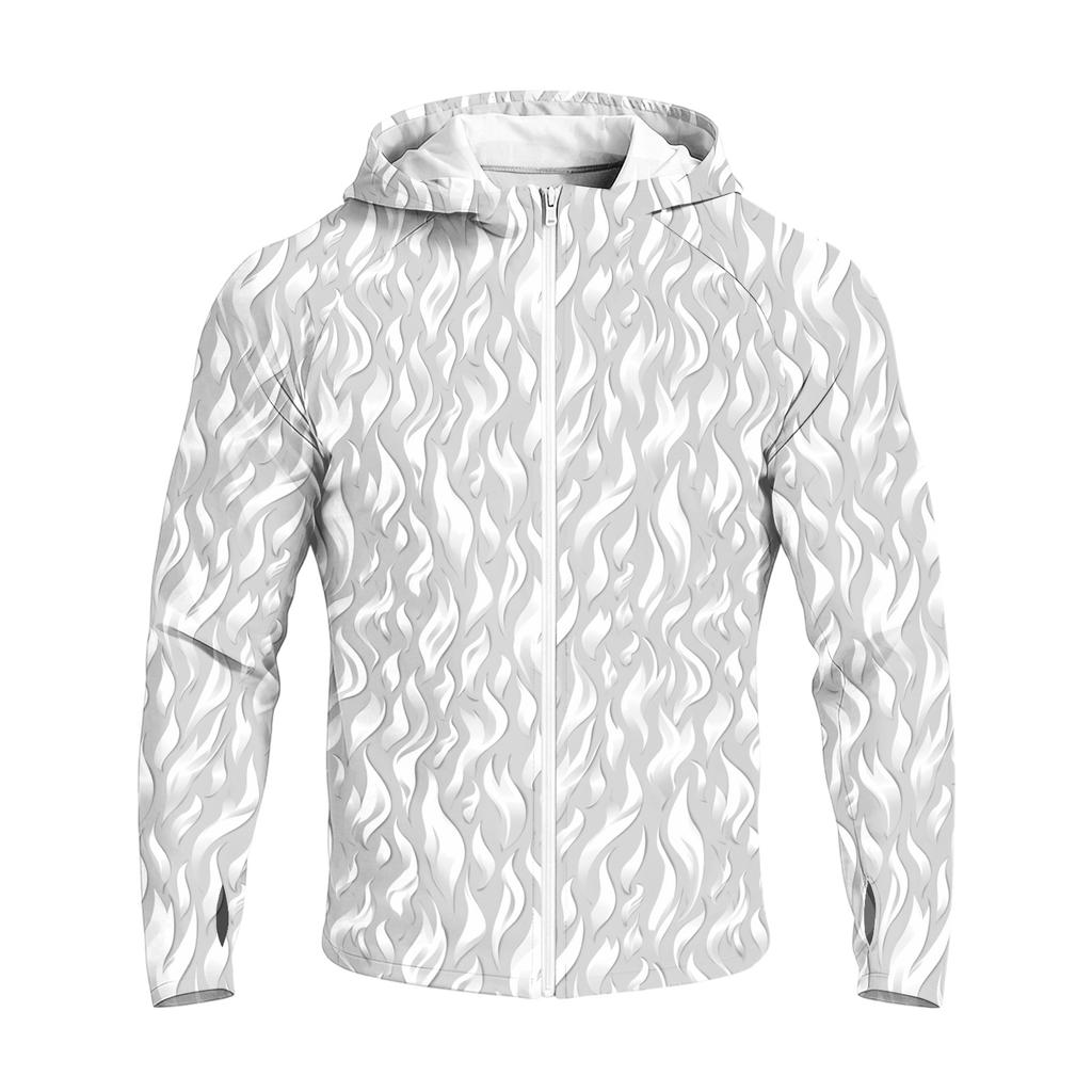 Men's Casual Raglan Sleeve Hooded Long Sleeve Sun Protection Jacket Full Zip Lightweight Outdoor Sports Windbreaker