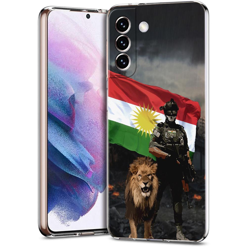 K-Kurdistan Flag Phone Case for Samsung Galaxy S23 S20 FE S22 S21 Ultra M21 M22 M32 S10 S10E S9 S8 Plus 5G Transparent Shell Bag