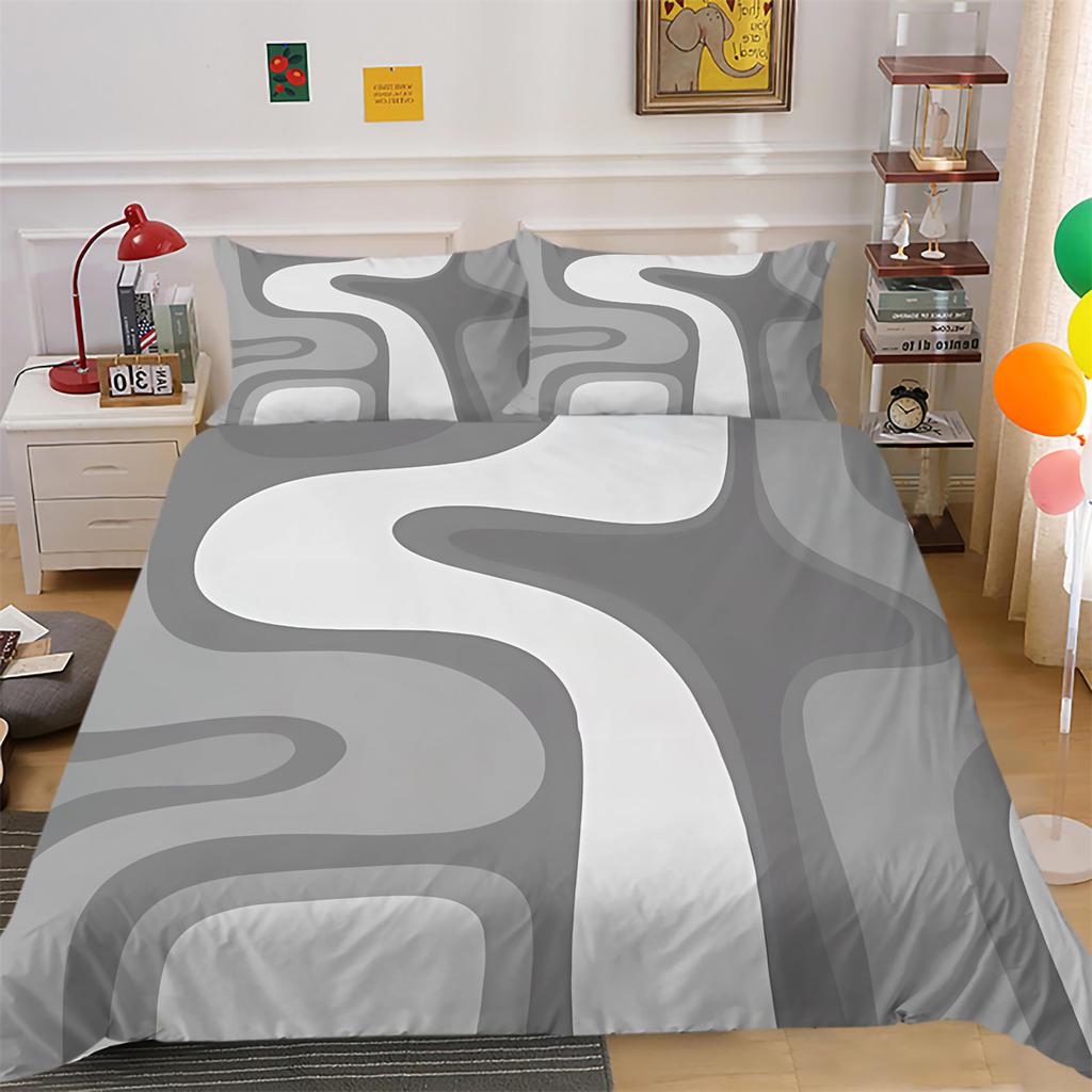 Set Copripiumino Copripiumino a Righe Federa Decorazione Camera da Letto Completo Copripiumino Copriletto