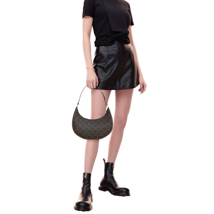 Celine Ava Borsa a Tote in Tela Monogramma Classico con Tracolla Regolabile Piccola da Donna Marrone 193952BZJ-04LU