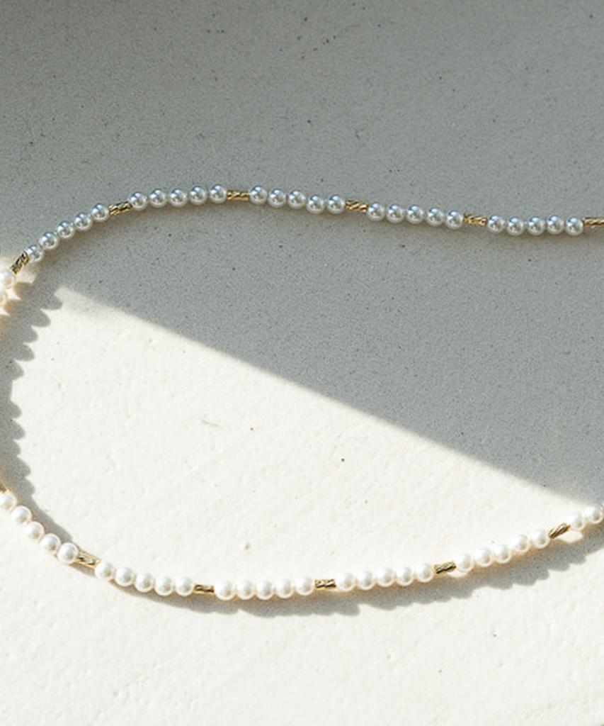 Alleun Silver 925 Swarovski Cut Pearl Silver Necklace Choker