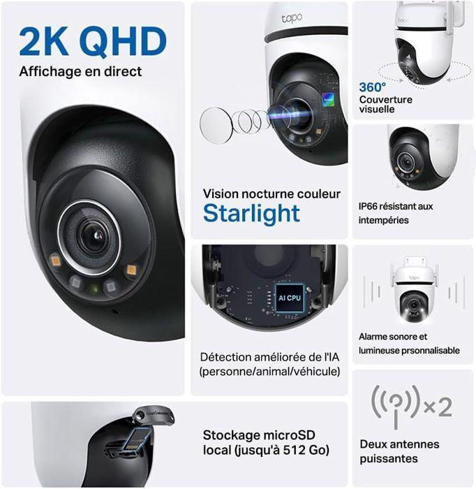 Caméra dôme Tapo C520WS 4MP – Intérieure/Extérieure, Wi‑Fi, Plafond, Vision nocturne 30 m