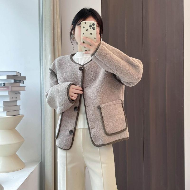 Lamb Wool Coat Women's Autumn and Winter New Cardigan Lamb Wool Loose Thickened Fur Integrated Top