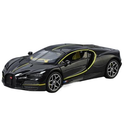Modellino Super Auto Sportiva Bugatti Tourbillon in Lega Scala 1/32, con Suono e Luci, Giocattolo per Bambini, Adatto per Regali ai Ragazzi