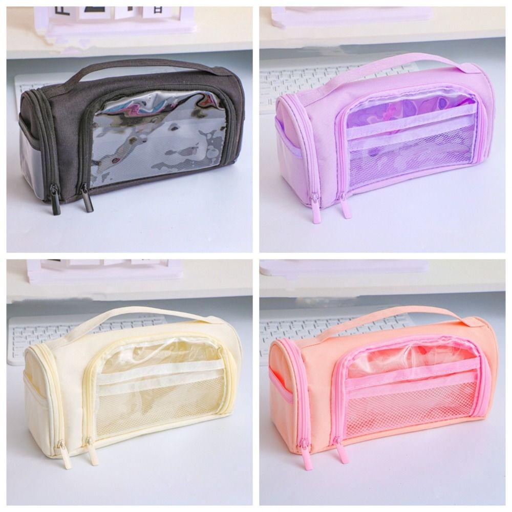 Dirt Resistant Transparent Pencil Case Organizer Zipper Pencil Case Student Learning