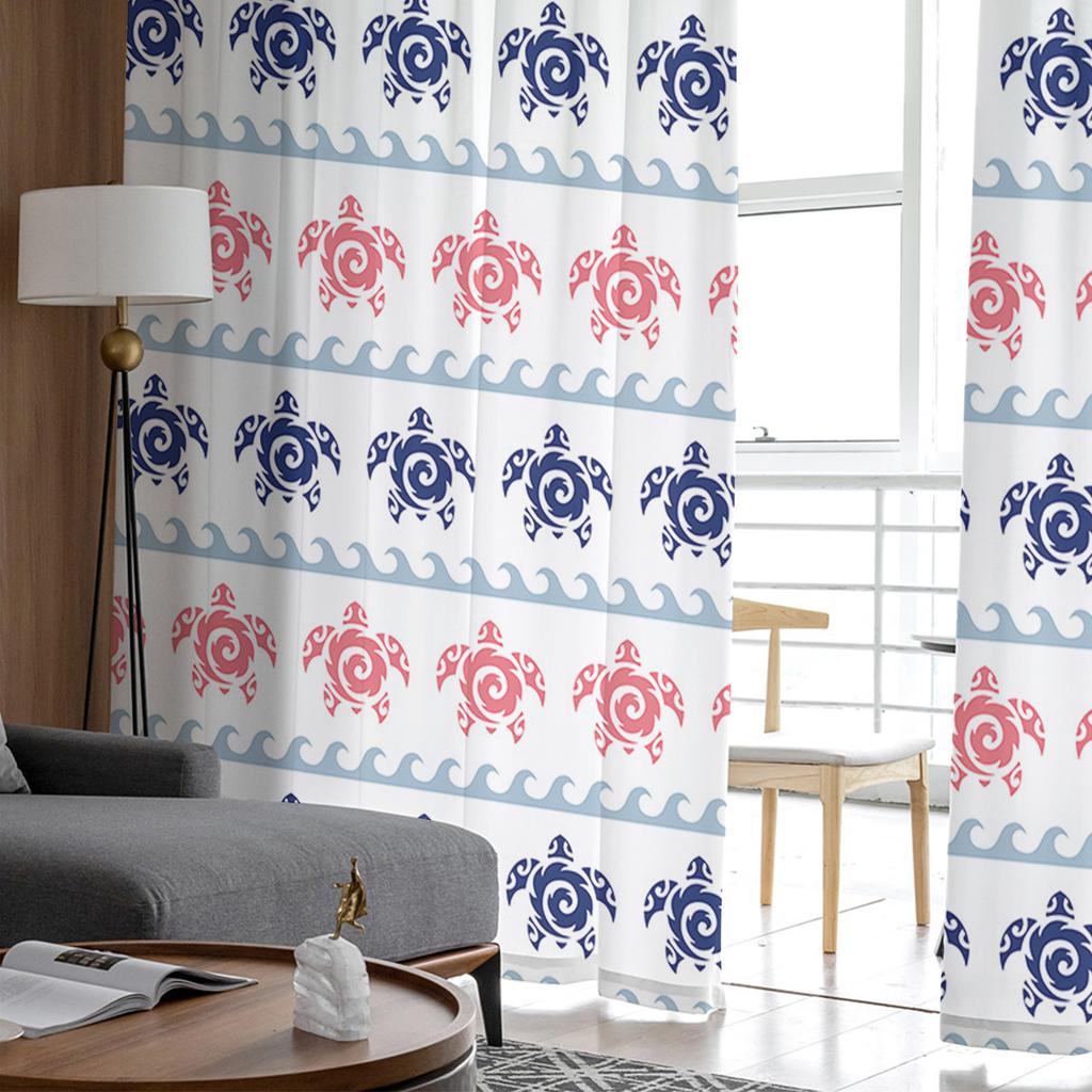 Turtle Totem Texture In Summer Voile Sheer Curtains Living Room Window Chiffon Tulle Curtain Kitchen Bedroom Drapes Home Decor