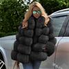 Chaqueta de piel sintética peluda y esponjosa para mujer, abrigo de visón grueso y cálido de invierno, Top de piel de zorro a la moda, prendas de vestir exteriores de manga larga para mujer