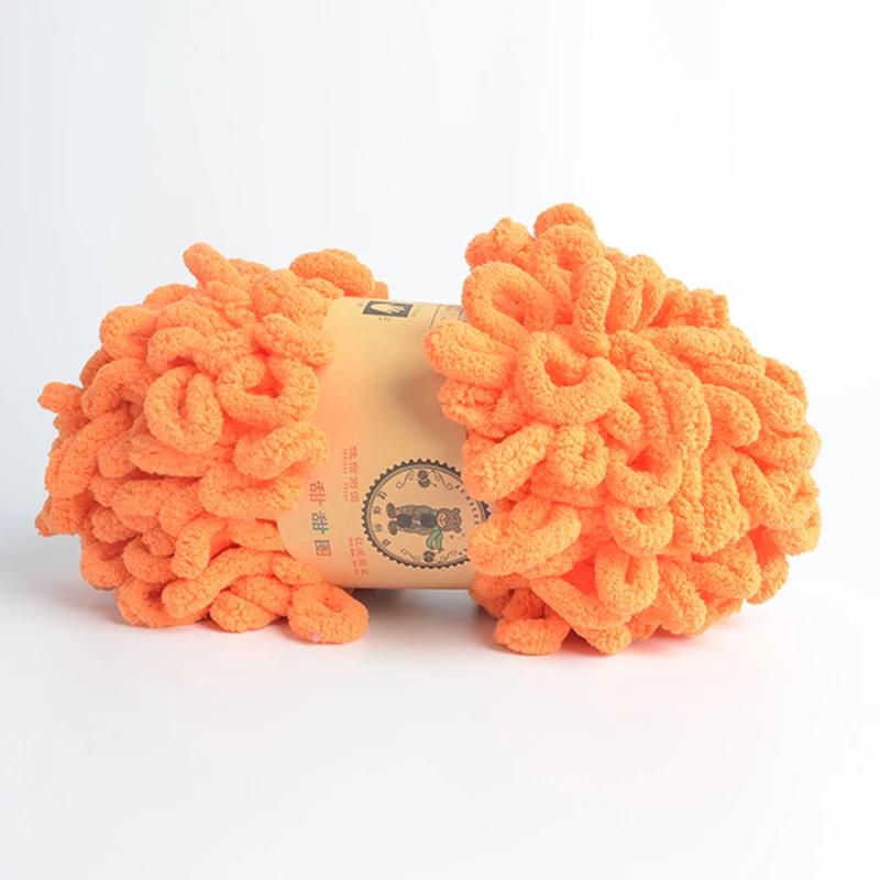 500g/Lot Hand Knitting Finger Loop Yarn Crochet Super Warm Puffy Circle Cotton Braided Rope Puffy Smart Polyester Sock Toy
