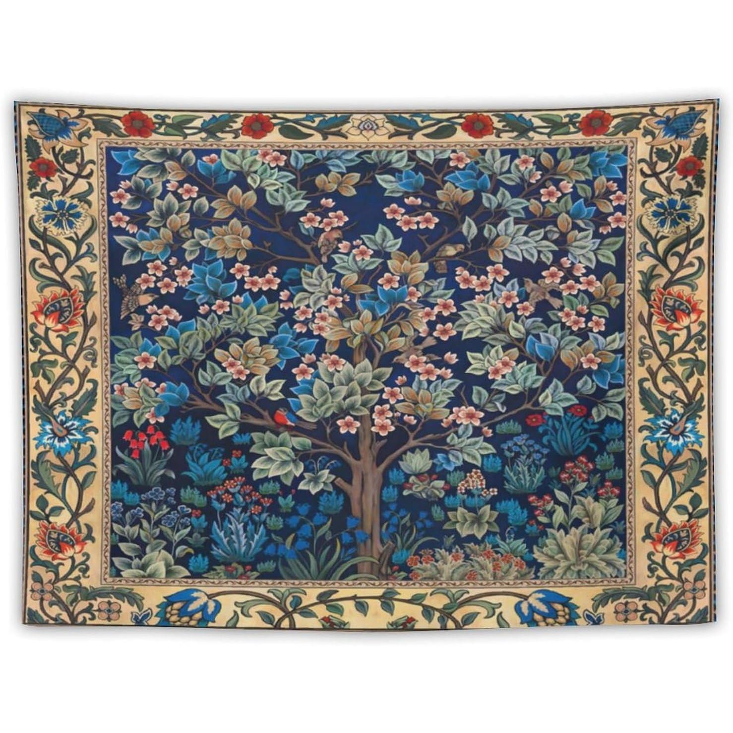 Vintage floral retro tapestry by William Morris 75x100