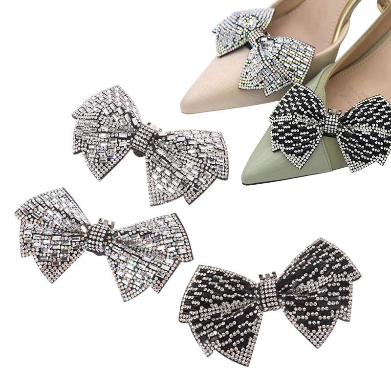 1Pc Luxury  Bow Shoe Buckle Shiny Bowknot Shoes Clip Wedding Bride Shoes Decoration High Heel Charms Jewelry