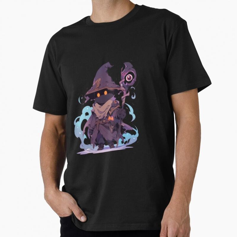 Cute Chibi Black Mage Hero Final Fantasy Gift T shirt for gamer 100% cotton Short Sleeve Graphi