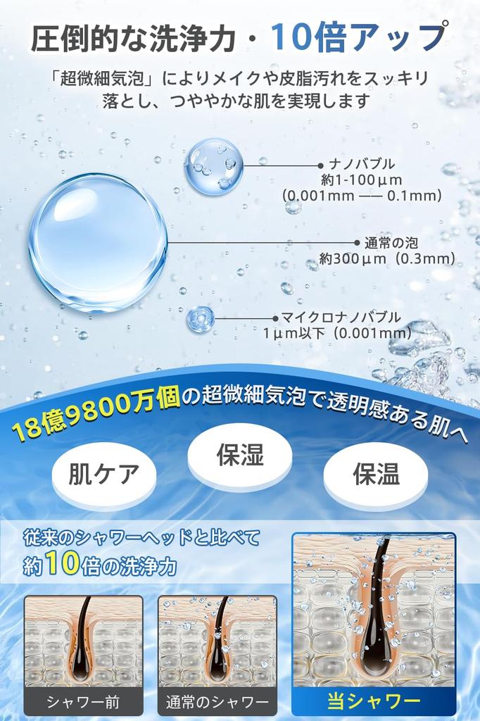 Bubble Shower Head Innovation Shower Over Water High Cleaning 5 Water Flow Handheld Stop Water Flow and Bubbles Deeply Clean Hair Skin and Heat