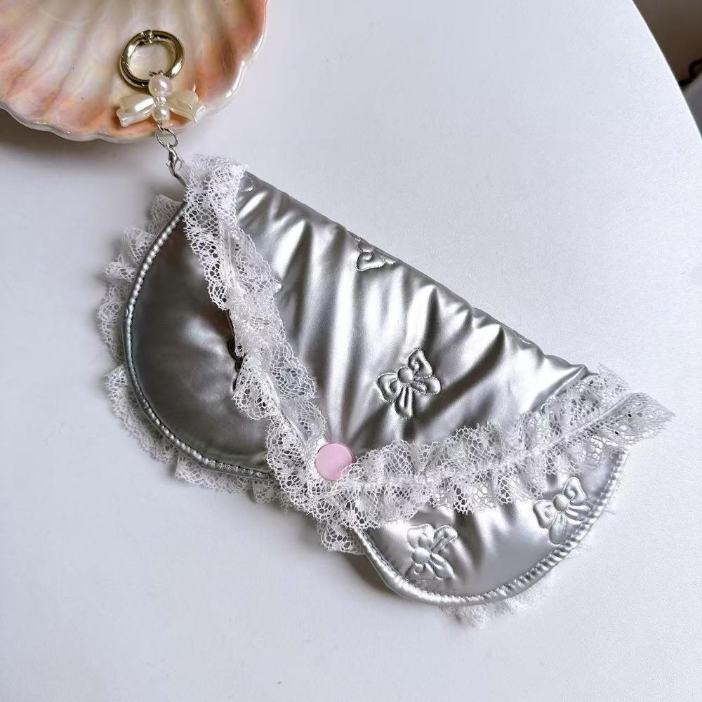 

Чехол для хранения солнцезащитных очков с бантом, на кнопке, для мелких предметов, новый чехол для очков Silver-Bow