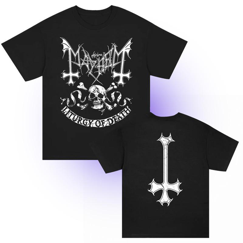 2026 Summer Mayhem Norwegian Metal Dark Rock Band Retro Digital Print American ShortSleeved TShirt