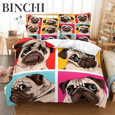 3D-Bettwäscheset mit Hund, Queen-Bettwäsche, Bettbezug-Set, Bettbezug, Baumwolle, Queen-Schlafzimmer, Bettbezug-Set, Bettset, Bettwäsche