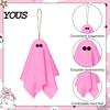 Halloween Party Background Decor Ghost Hanging Decor, Pastel Pink White Soft Girly Room Fabric Ornaments, Cute Spooky Home Three Color Garland