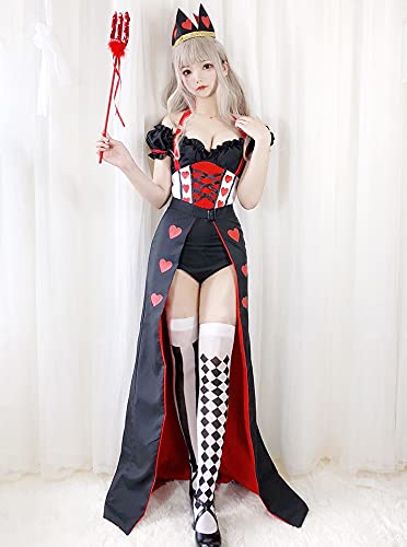[Milky Time] Queen of Hearts Halloween Cosplay Alice Costume Alice in Wonderland Costume Queen of Hearts