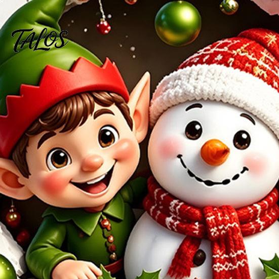 Holiday Bathroom Wall Sticker Christmas Crack Toilet Seat Cover Sticker, Cute 3D Elf Boy Snowman Broken Waterproof Restroom Art Through Tank Lid Decal