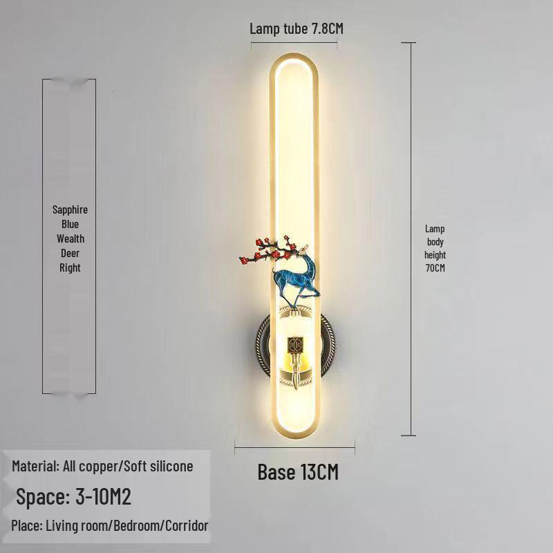 Chinese Cloisonné Enamel Brass Wall Lamp - Minimalist Bedside, Stair, Corridor & Living Room Light