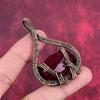 Faceted Kashmir Ruby Pendant Copper Wire Wrapped Pendant Handmade Unique Style Pendant Gemstone Copper Jewelry Gifts for Her Dainty Pendant
