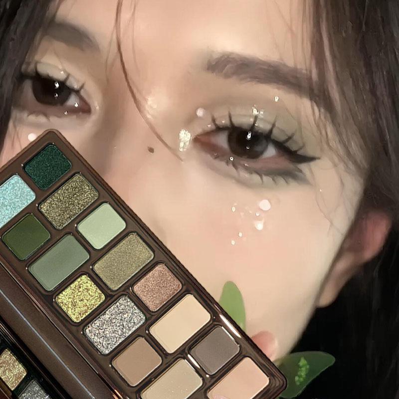 16 Eye Shadow Makeup Palette Black Pink Grey Blue Green Pearlescent Diamonds Glitter Eyeshadow Pro Eye Cosmetics Makeup