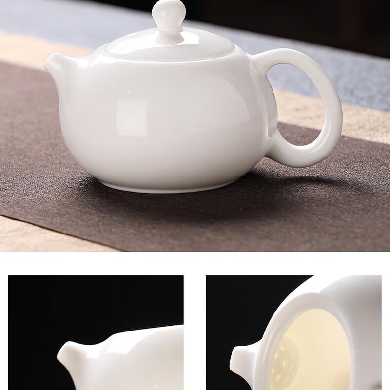 LISM Xishi Pot Mutton Fat Jade Ceramic Tea Set