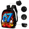 3pcs Cartoon Number 67 Pattern Backpack Set Lightweight Large Capacity School Bag Travel Bag with Shoulder Bag Pencil Bags Gift