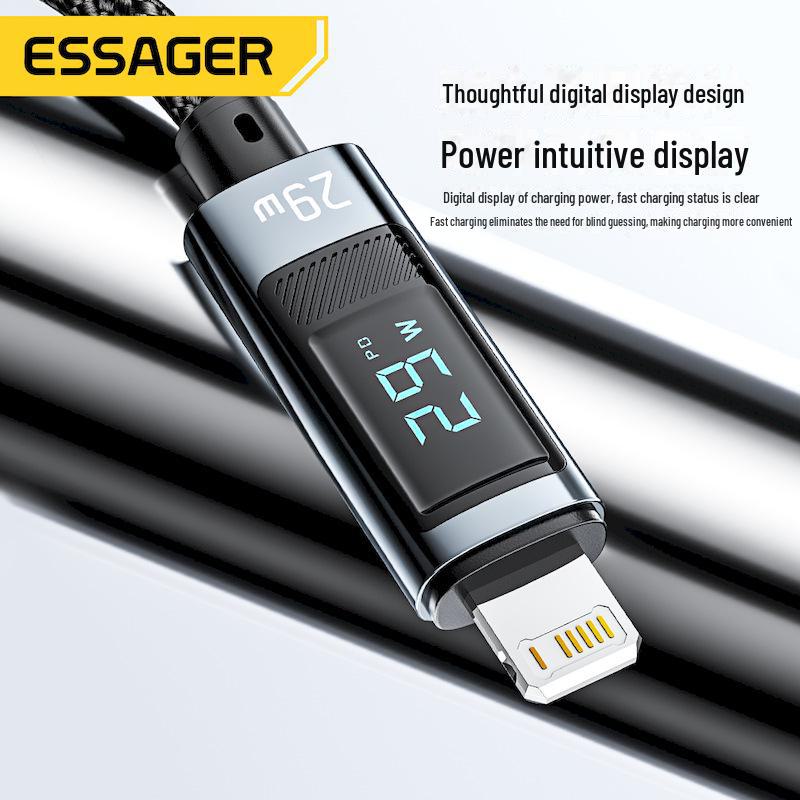 ESSAGER Digital Display 29W Fast Charging Cable for Apple 14 and iPad