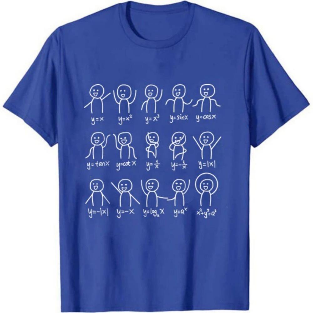 Algebraic dance funny graphics mathematical equations summer casual loose Tshirt