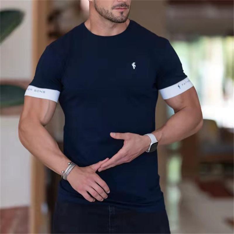 Maglietta Fitness Uomo Bodybuilding Maglietta Allenamento Top Abbigliamento Estivo Maglietta Palestra Uomo Maglietta Manica Corta Maglietta Casual Slim