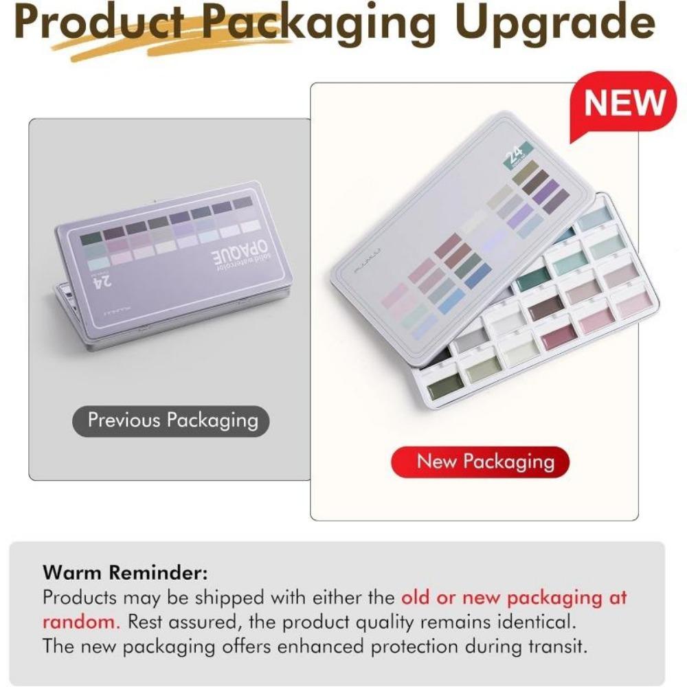 1 SET Fuumuui 24-Farben Deckende Halbfeuchte Solide Aquarellfarbe Set Künstlerbedarf für Künstler Anfänger Malerei Hobbyisten Malerei