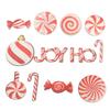 36pcs Xmas Hanging Decorations Lovely Red White Wooden Candy Hanging Ornaments for Xmas Tree Home Pa