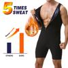 Combinaison Sauna Homme Gainant Body de Course Sweat à Fermeture Éclair Entraînement avec Short Maillot de Corps Fitness Musculation Combinaison d'Exercice Débardeur Combinaison