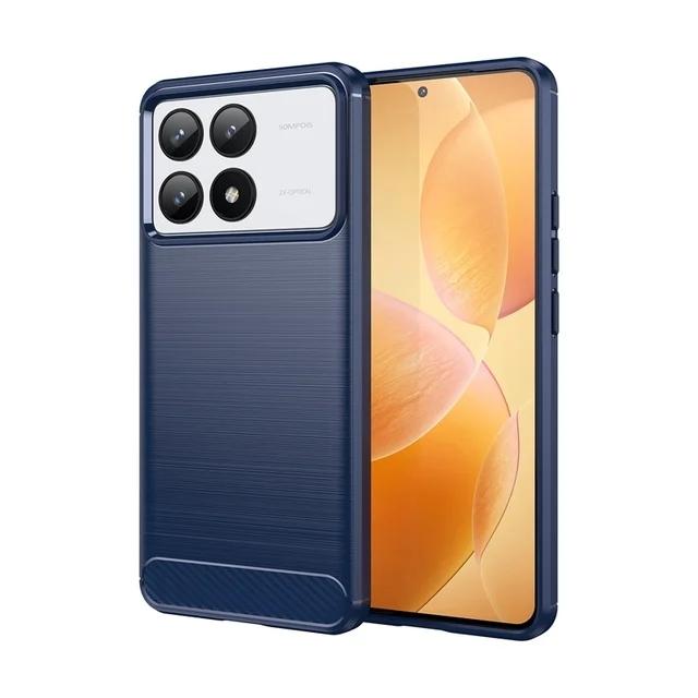 עבור Xiaomi Poco X6 PocoX6 Pro Case Armor סיבי פחמן TPU רך סיליקון כיסוי מאחור לטלפון כיסוי נרתיק