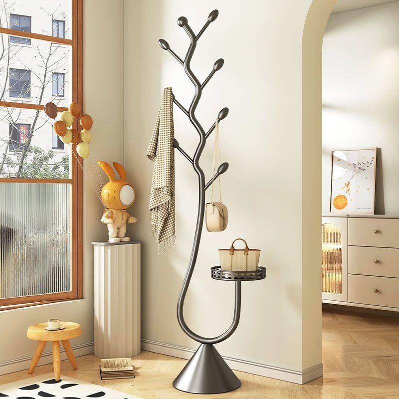 Domestic Floor Hanger Home Bedroom Standing Iron Coat Rack Living Room Entrance Coat Hat Key Storage Interior Luxury Decoration